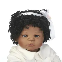 NPK African Style Short Curl Hair For 55-57cm Reborn Girl Doll / Full Silicone Doll Hot Doll Accessories
