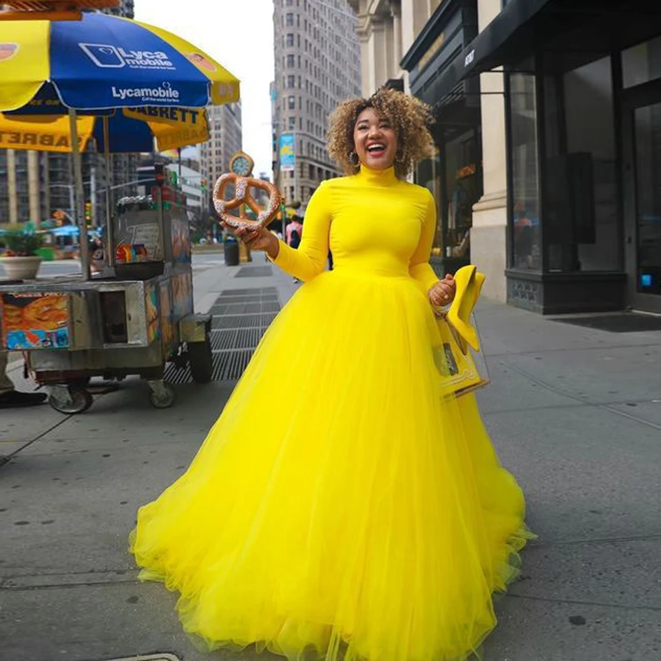 Hot Sale Candy Color Yellow Long Wedding Tulle Skirts For Bridal Pretty Black Women Tulle Skirt Photography Faldas Mujer Saias