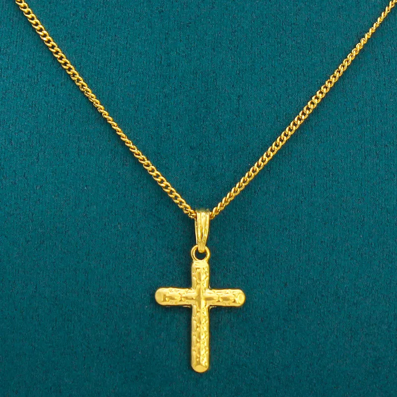 Anietna Classic Crucifix Jesus Cross Necklace for Women or Men 18K Gold Filled Pendant Necklaces Jewelry Christ Savior colgantes