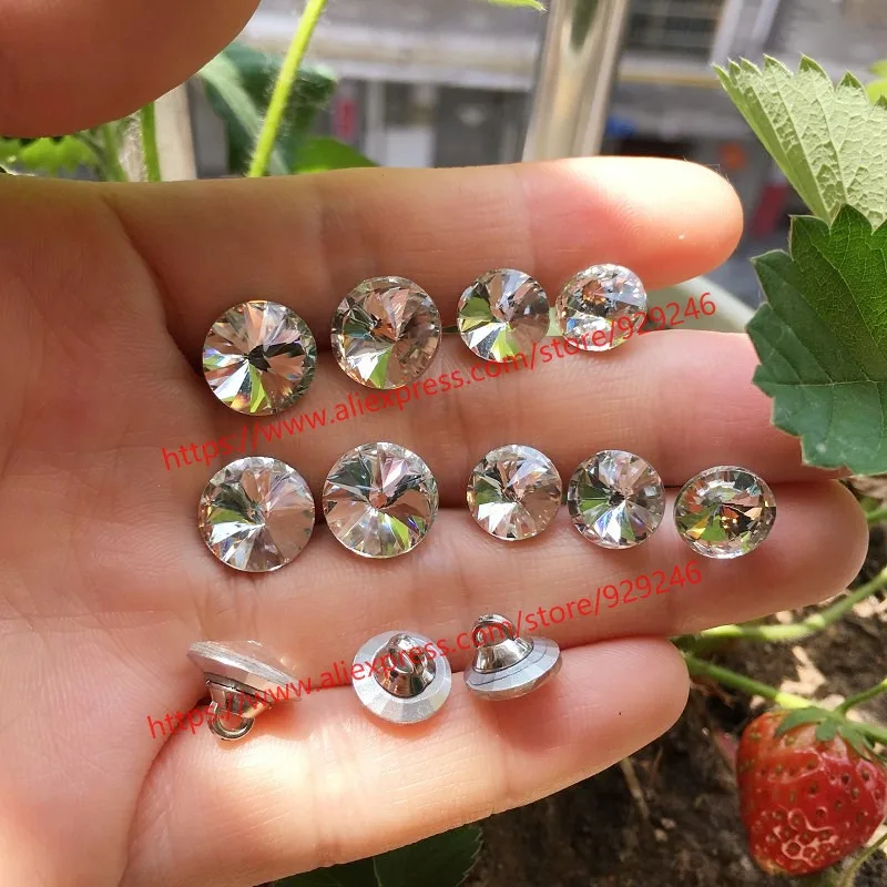 small round glass crystal button for shirt dress decoration 10mm 12mm 8mm tiny decorative rhinestone button for garments