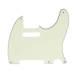 Musiclily 5 Hole Vintage Tele Pickguard for Fender American/Mexican Made Standard Telecaster Style Guitar, 3Ply Mint Green