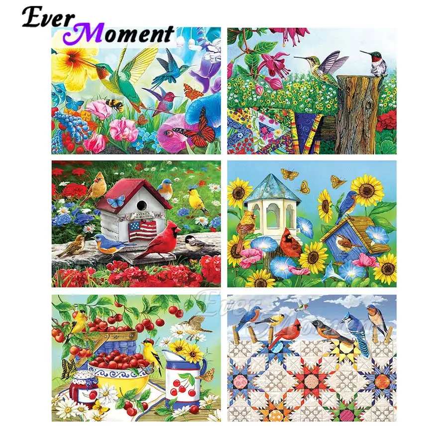 Ever Moment Diamond Painting Bird Home And Sunflower Diamond Display Embroidery DIY Pictures New Arrivals ASF2170