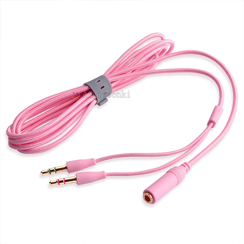 Raz.er Kraken BT Kitty Edition Extension Transfer adapter 3.5mm Cord Cable Wire To two Device