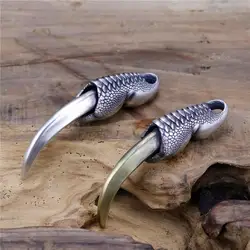 Vintage Silver Color Dragon Claw Pendant Necklace for Men Women Gothic Punk Style Infinity Snake Scales Necklace Hip Hop Jewelry
