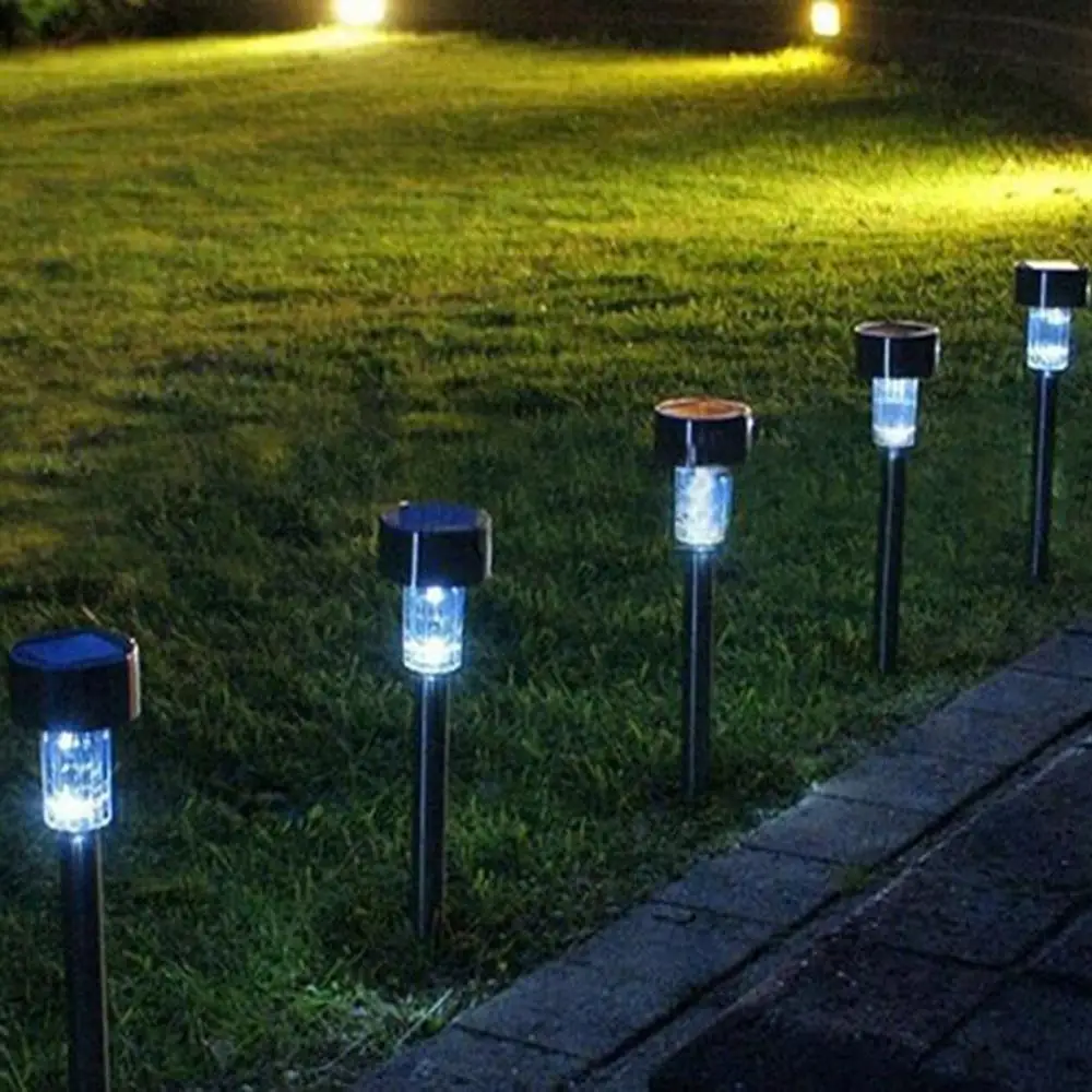 Outdoor Rvs Solar Gazon Licht Veranderende Tuin Solar Power Lamp Voor Landschap Path Yard Pathway Verlichting