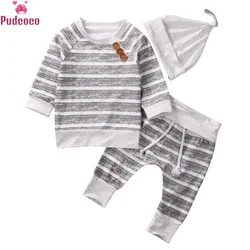 2019 Baby Clothing Sets Autumn Baby Boys Clothes Infant Baby Striped Tops T-shirt+Pants Leggings Outfits Set Newborn Clothes