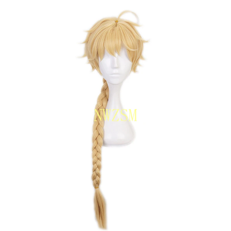 

Genshin Impact Cosplay Aether Traveler Golden Braid Heat Resistant Synthetic Hair Wigs Halloween Carnival Party Role Play