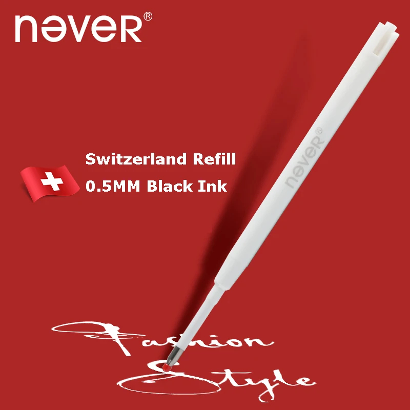 Caneta de gel de metal bonito nunca girando 0.5mm premec reenchimento suíço para xiaomi sinal de metal canetas caneta gel pуrollrollrollrollerball escola de escritório