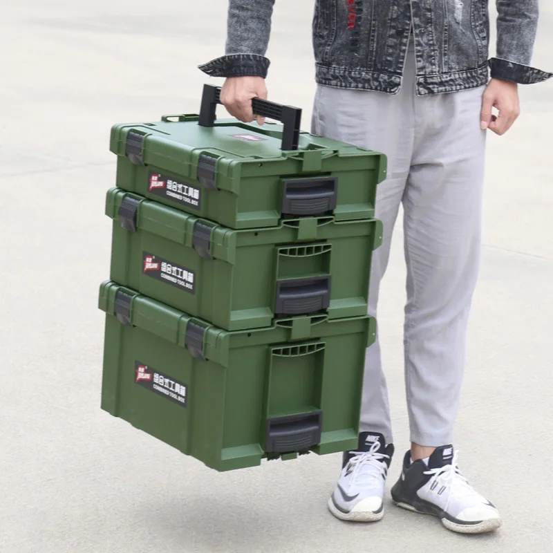 ツールボックス　大型 ハードウェアツールボックスプラスチック厚手の構造スーツケース電気