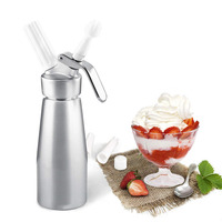 Professional Whipped Cream Dispenser 500ml/1 Pint Capacity Canister Stainless Steel Whipped Cream Maker with 3 Decorating Tips