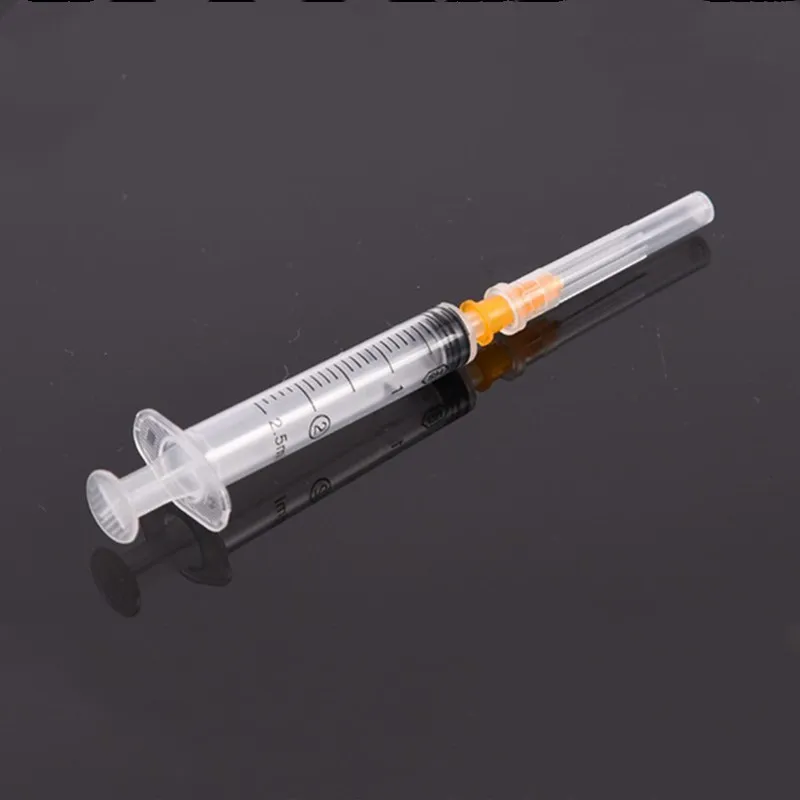 Jeringas de medición con aguja puntiaguda, 5 piezas, 10 piezas, 1ml, 2ml, dispensación médica industrial de inyección estéril, jeringas de pegamento líquido con tapas de almacenamiento