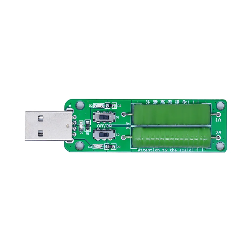 USB Resistor Electronic Load w/Switch Adjustable 3 Current 5V Resistance Tester