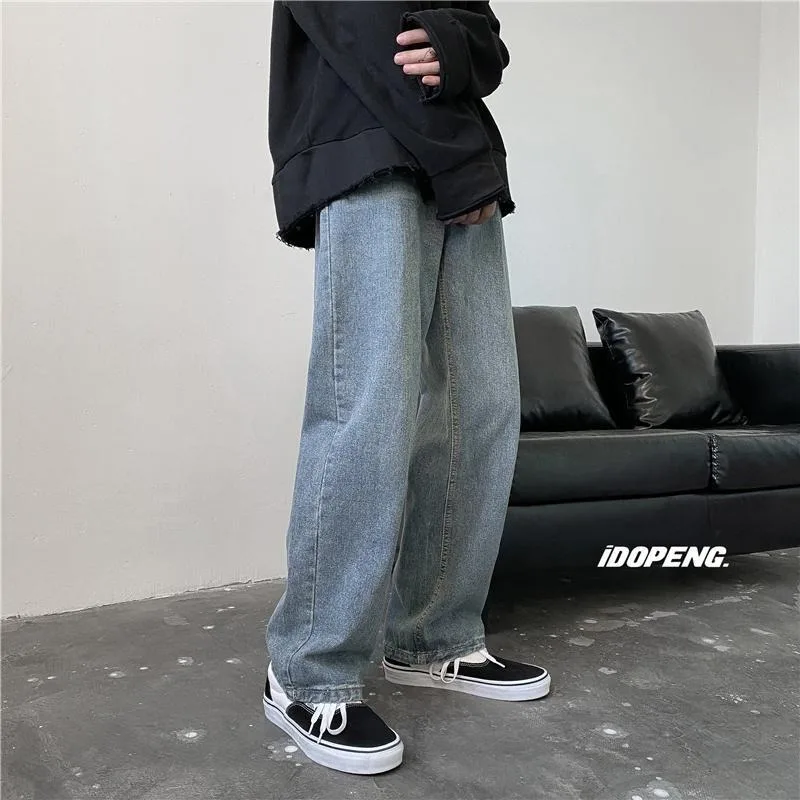 Men Jeans Autumn Male Trousers Cozy Breathable Retro Loose All-match Korean Trendy Streetwear Students Ulzzang Chic Wide Leg 3XL