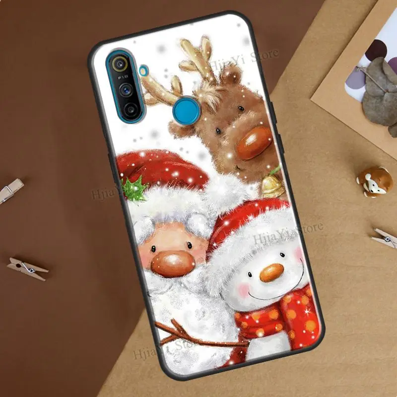 Santa Snowman Reindeer Case For OnePlus 10 Pro 9 8T Nord2 9R Cover For Realme GT Neo 2 GT Master C21 8i 9i 8 Pro