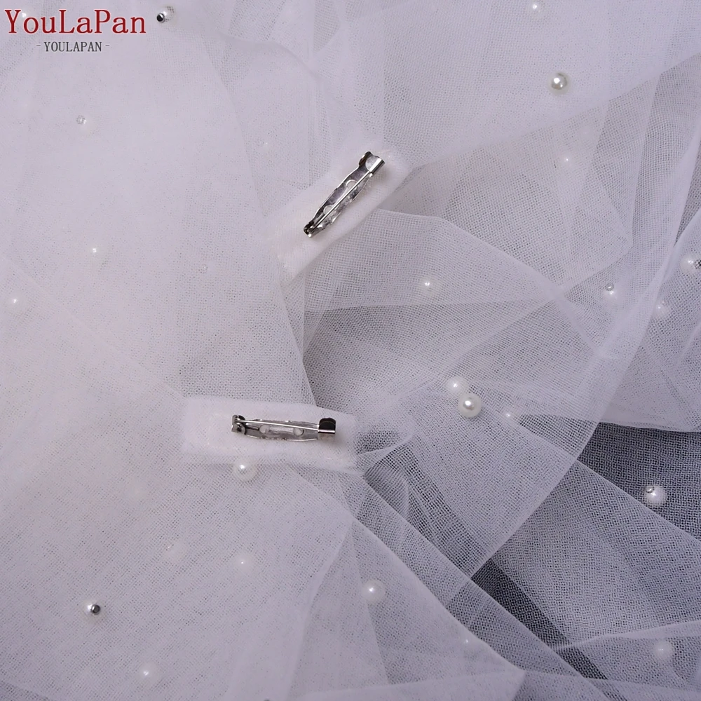 YouLaPan G41 Bolero ślubne Pearls Cape Szal ślubny z perłami 3M Długa peleryna wieczorowa Simplicity Bride Cape Big SizeTop Bride DIY