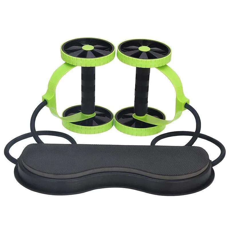 Ab Wheel Roller Sport Bodybuilding Revoflex Xtreme Dobule Wheels AB Roller Pull Rope Abdominal Trainer Gym Equipment Abs Trainer