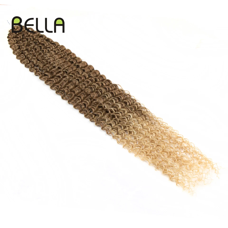 Bella Crochet Hair Synthetic Water Wave Hair Extensions Ombre Blonde 613 Brown 30 Inch Hair Braids Twist Curly Hair For Woman