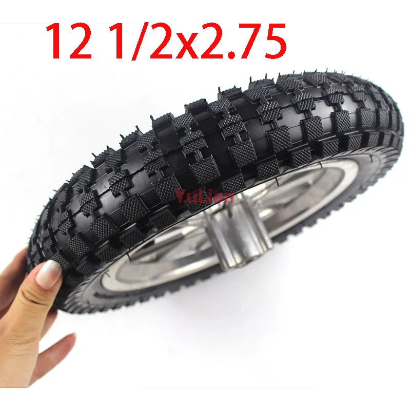 12 1/2 X 2.75 Front or Rear Wheel Assembly 12 1/2X2.75 Tire for Razor Dirt Bike Rocket MX350 MX400 Mini Dirtbike