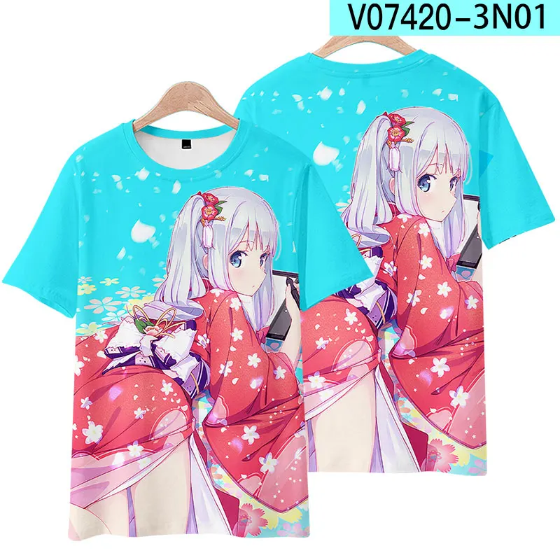 Anime Eromanga Sensei Sagiri Izumi 3D T-shirt Vrouwen Mannen Zomer Korte Mouw Grappige T-shirt Grafische Tees Streetwear Cosplay Kostuum