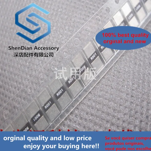 30pcs only orginal new SMD precision power alloy resistor 2512 2W 1% 0.001R 1MR 1 milliohm R001