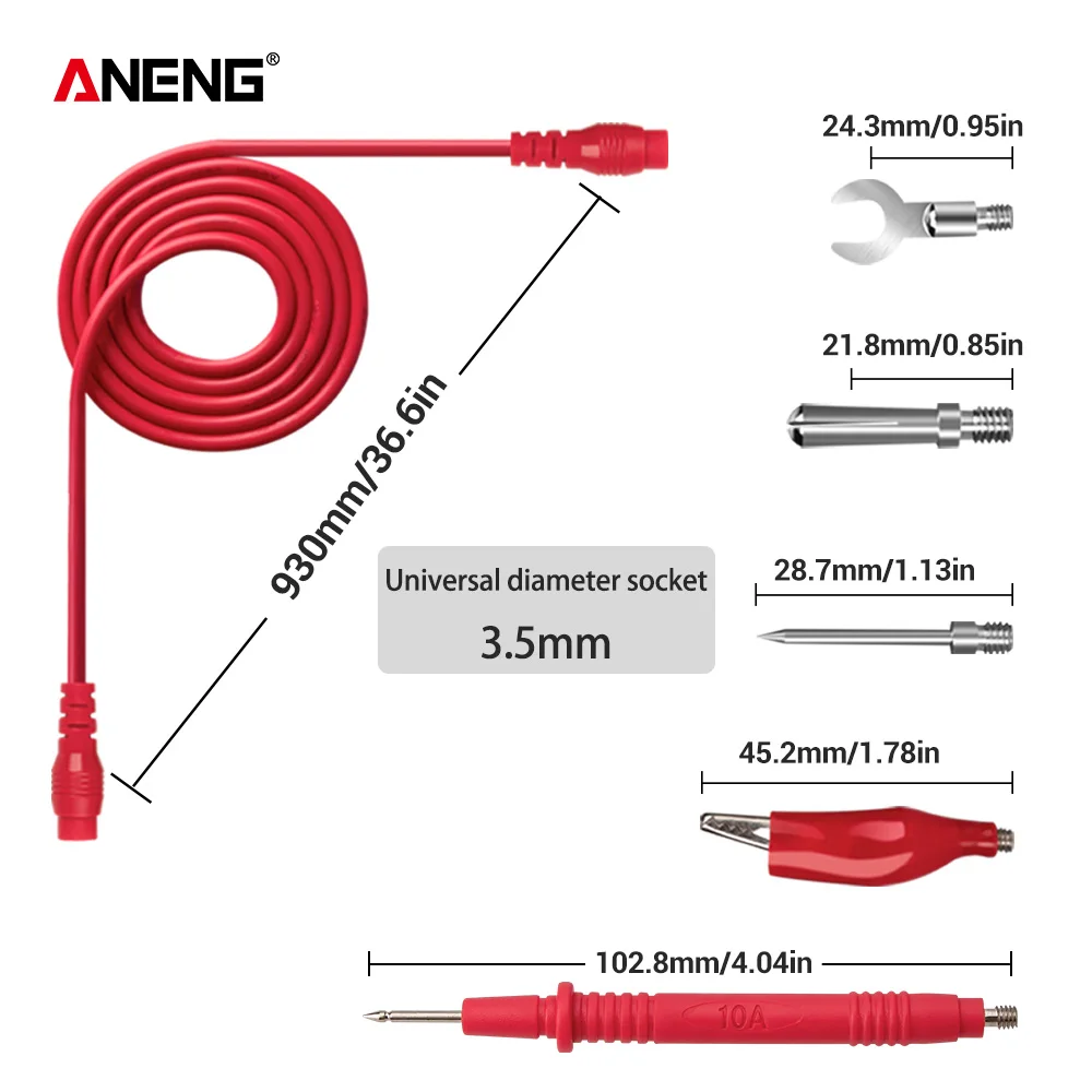 1000V 10A  Thin Tip Needle Multimeter 16PC  Multi Meter Test Lead Probe Wire Pen Cable Multimeter Tester Universal Digital Porbe