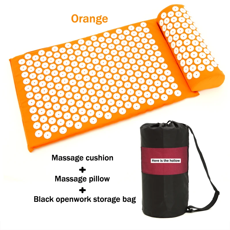 

Massager Cushion Relieve Acupressure Mat Body Pain Acupuncture Spike Yoga Mat With Pillow Massage Mat Back And NeckMassager