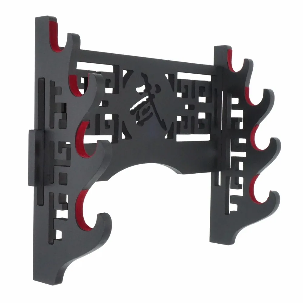 กำมะหยี่ปกป้องดาบ Wall Mount ดาบผู้ถือขาตั้งจอแสดงผล Felt Strips Katana Wakizashi Genji 4ชั้น Bushido