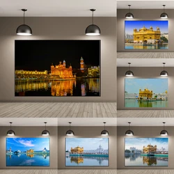 High Quality Golden Temple of India Canvas Painting Posters and Prints Wall Art Pictures for Living Room Home Decor No Frame