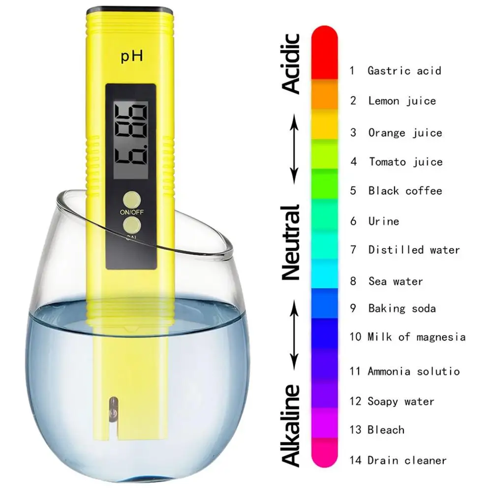 Portable Digital Misuratore di PH 0.00-14.0 PH Tester TDS & CE Termometro del Tester 0-9999us/cm 0-9999ppm 0.1-80.0 gradi di Acqua Qualit Monitor