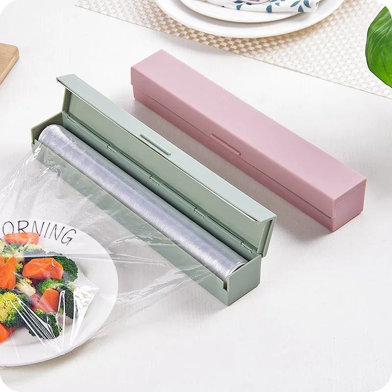 Plastic Wrap Dispenser Kitchen Tools Cling Food Wrap Cutter Dispenser Film Cutter Storage Holder Kitchen Accessories Cling Wrap