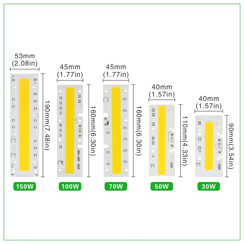 Imagem -02 - Led Chip 30w 50 70 100 120 150 Cob Chip para Led Luz de Inundação ac 110v 220v Branco Frio Branco Quente Led Spotlight Lâmpada Grânulos