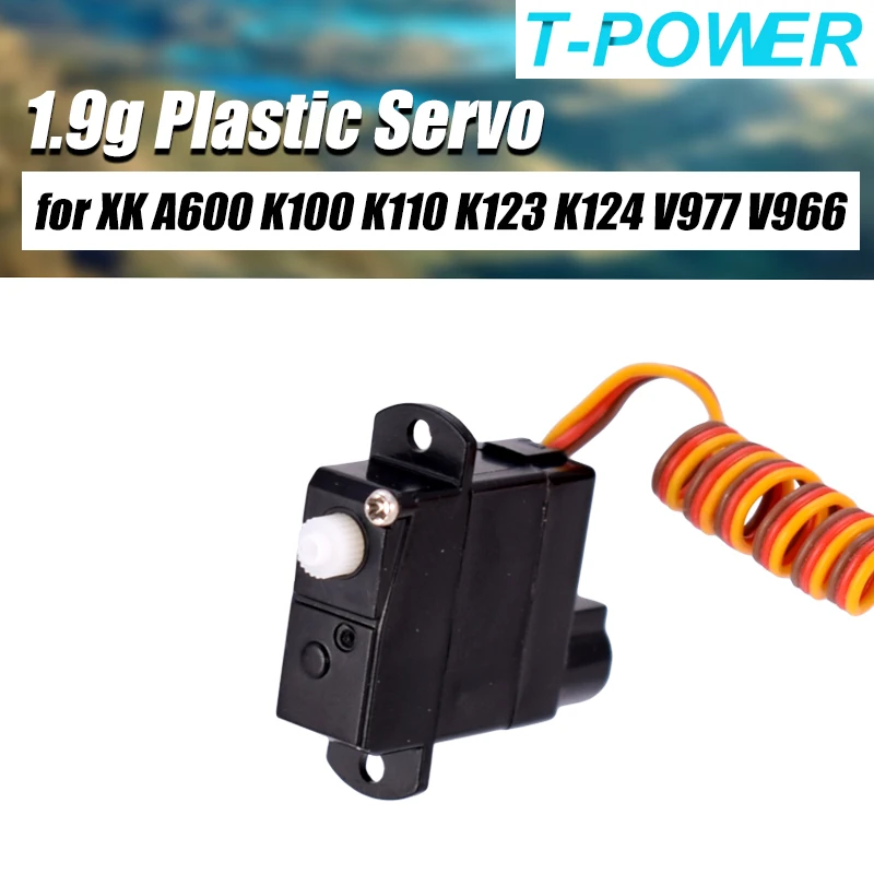 New Arrival Servo T-power 1.9g Plastic Servo for Wltoys XK A600 K100 K110 K123 K124 V977 V966 RC Helicopter Airplane Drone