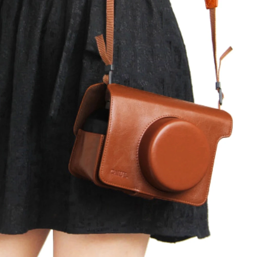 For Fujifilm Instax Wide 300 Instant Print Camera PU Crystal Clear Camera Soft Shoulder Bag Protective Case Cover Sheath Pouch