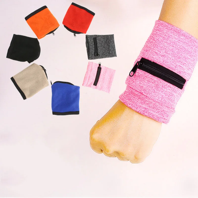 Zipper Running Bag Wrist Wallet Pouch Wrist Bag Basketball Yoga Wristband Sweatband Sports Arm Bag for Key Card Storage Case