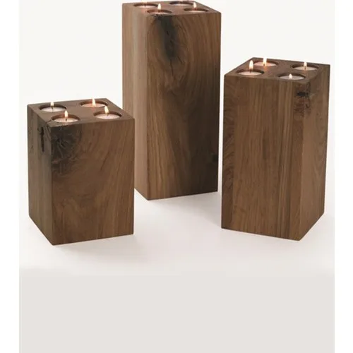 Qtük 4lü Square Candle Holder 8x12x16 cm