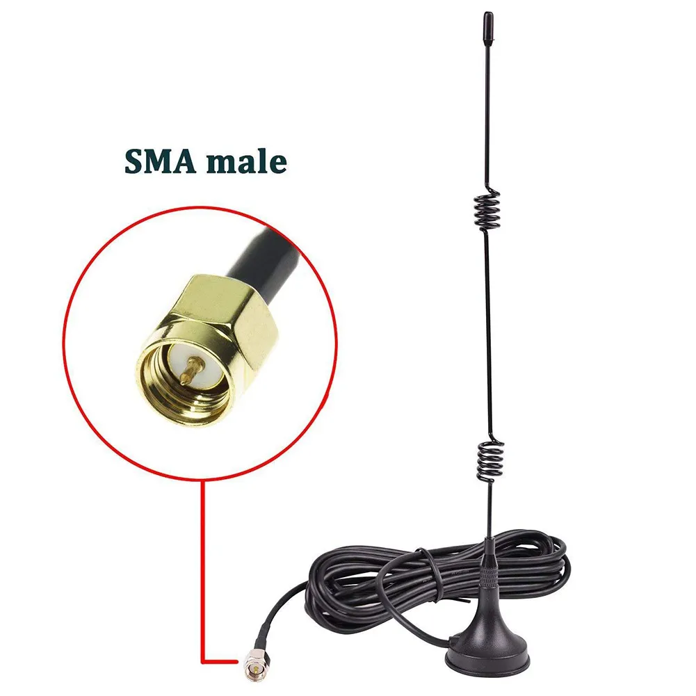 Amplificador de señal de antena Universal con Cable de extensión, conector macho SMA de antena magnética 2,4G 7DBI para coche/máquina/casa inteligente