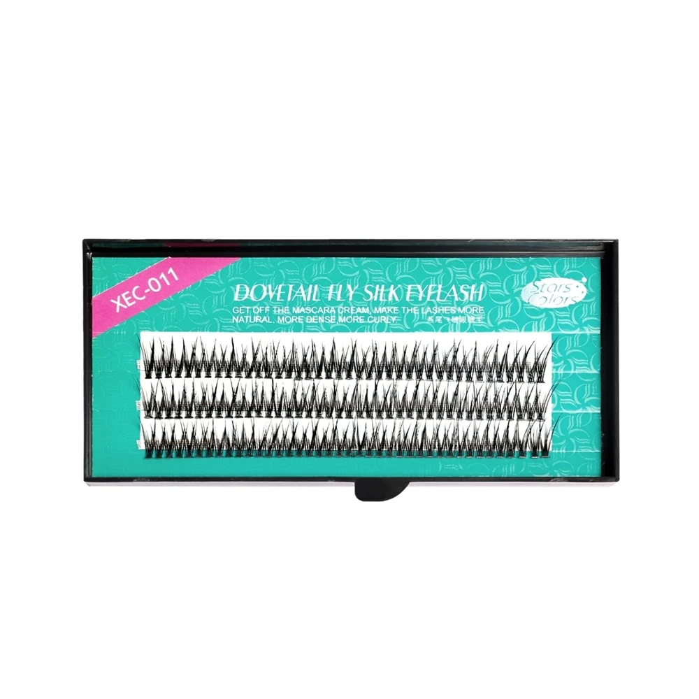 XEC-011 w kształcie litery V Faux Mink pojedyncze rzęsy Premade jaskółczy ogon klastra naturalne miękkie sztuczne rzęsy wiązki Cilia