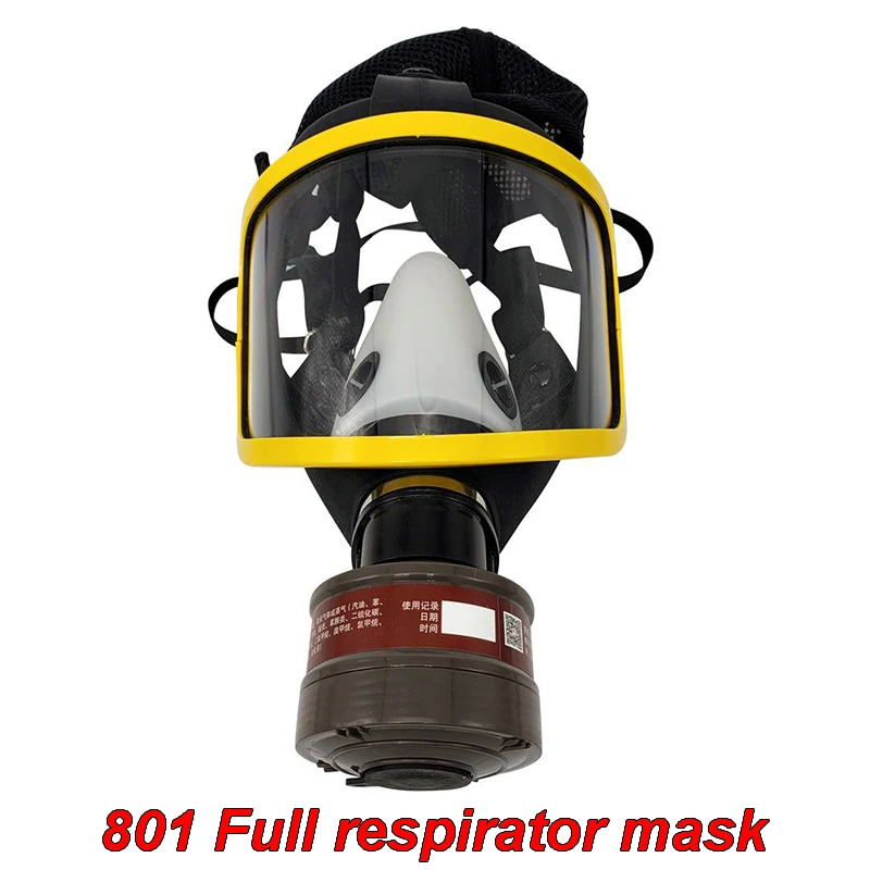 801 high quality Respirator gas mask 40mm filter interface High-definition mirror Silicone gas mask Spray paint Protective mask