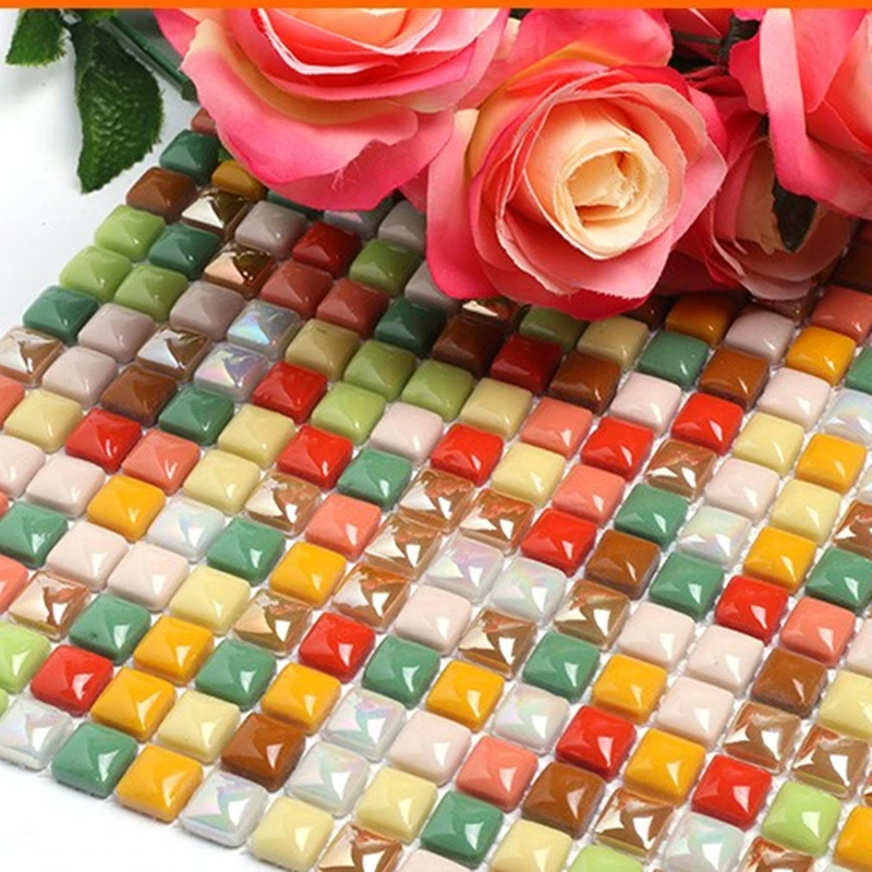 

Electro-optic Iridescent Glazed Glass Mosaic Tile Living Room Backdrop Nursery High-grade Swimming Pool Garden Decoration