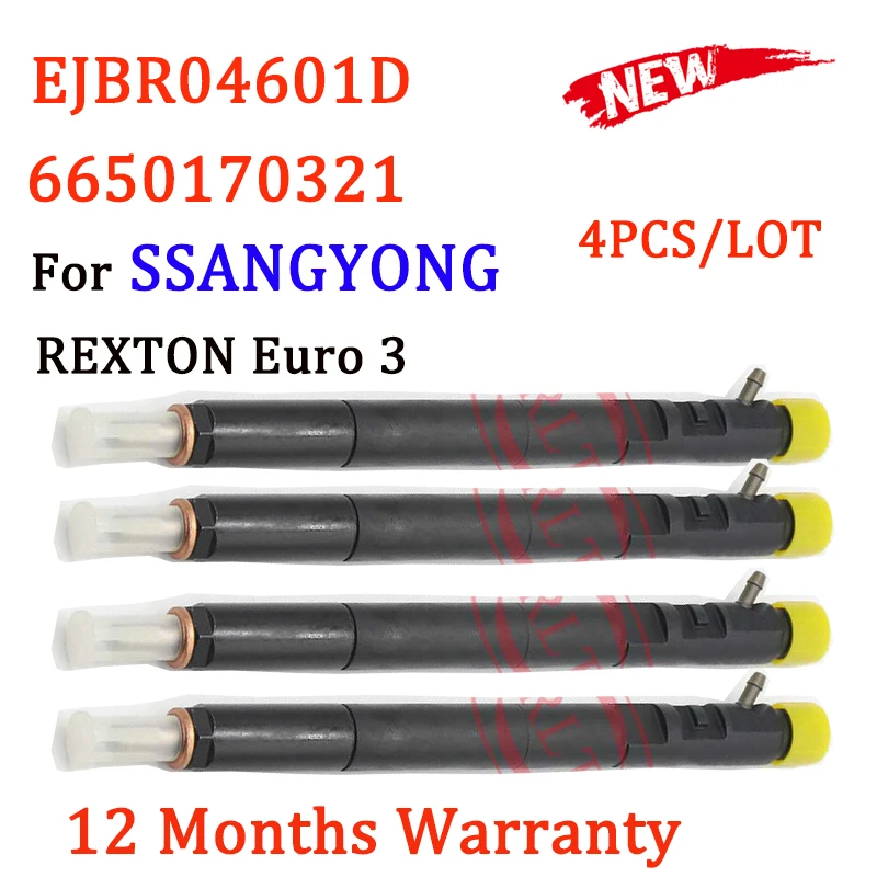 

ORLTL 4 PCS New A6650170121 EJBR04601D Diesel Fuel Injector Nozzle 6650170321 For Delphi SSANGYONG REXTON D27DT Euro 3