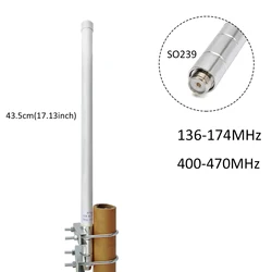 Antena dual band vhf uhf hys, antena 144/430mhz de fibra de vidro para rádio amador, walkie talkie