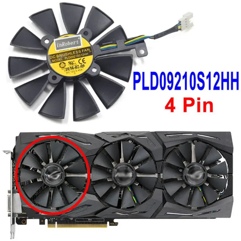 Reemplazo de ventilador de refrigeración para ASUS Strix GTX 1060 OC 1070 1080 GTX 1080Ti RX 480, 87MM PLD09210S12M PLD09210S12HH, tarjeta gráfica