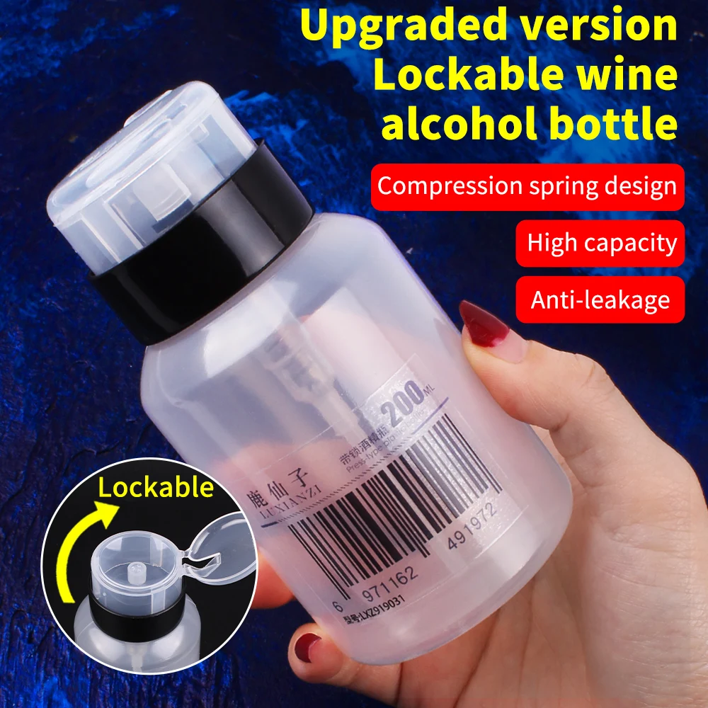 LUXIANZI 200ml Press-on Plastic Alcohol Bottle With Lock Storage Cleaner Soldering Paste Flux Press For Phone PC Tablet Repair