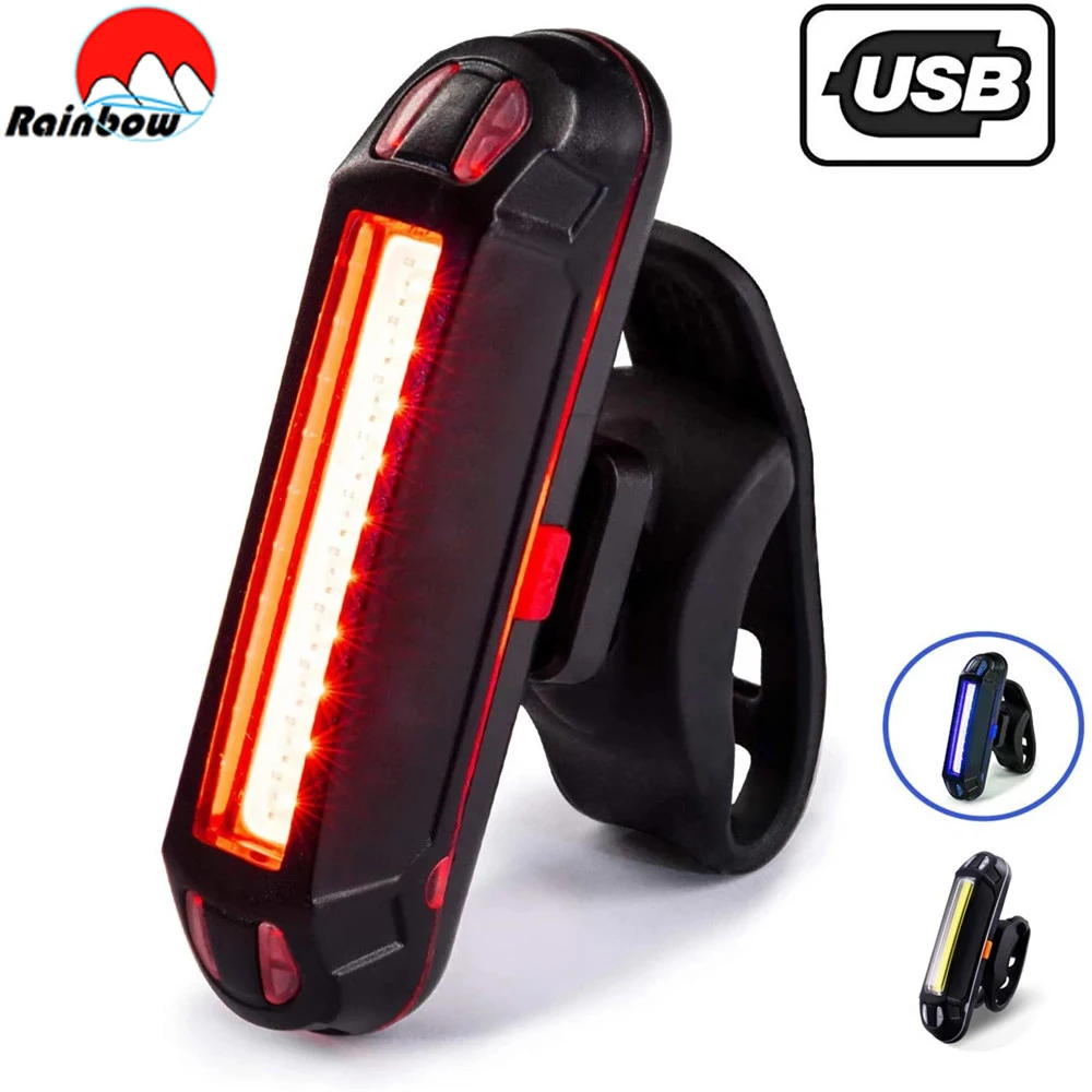 

Red&Blue LED Bike Tail Light USB Rechargeable Bicycle Light Waterproof COB Riding Lamp for Cycling Helmet Skateboard Stroller