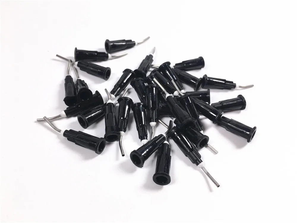 200~5000Pis Dental Pre Bent Flow Dispensing Tips Flowable Needle Delivery Tip Etching Gel Irrigation Composite 18 Gauge Black