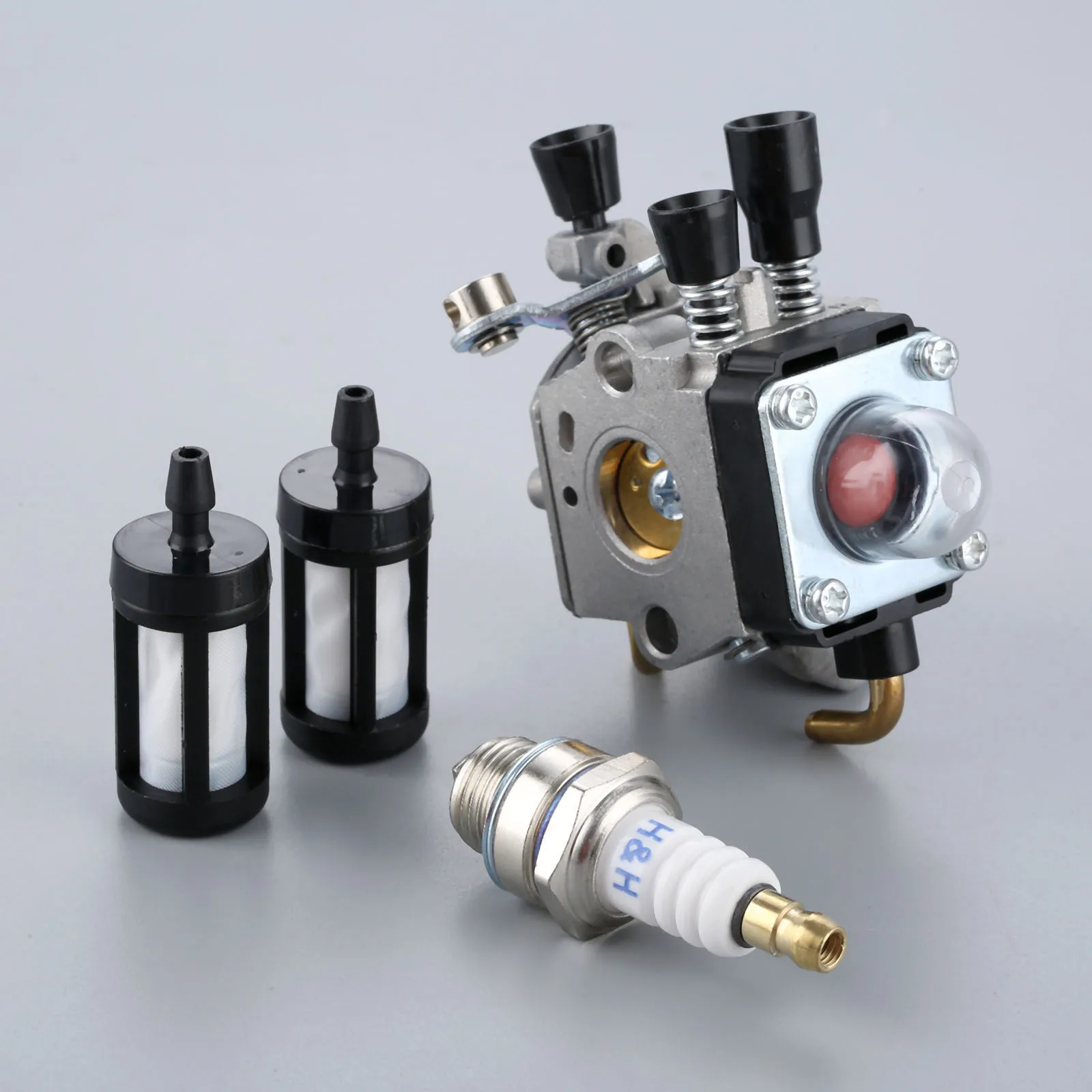 1SET FS38 FS45 Carburetor with Air Fuel Filter Spark Plug Kit For STIHL FS45 FS46 FS55 FS55R FS55RC KM55 FS45C FS55T Trimmer