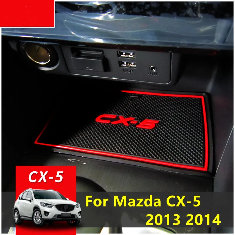 3D Rubber Pad For Mazda CX-5 CX5 2013 2014 Lnterior Anti Slip Mat Door Slot Pad Cup Cushion Groove Mat Car Accessories  15pcs