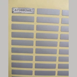 Security Code Sticker  Password Scratch Off Label Film 7x28mm With Random 8 Digital Numbers