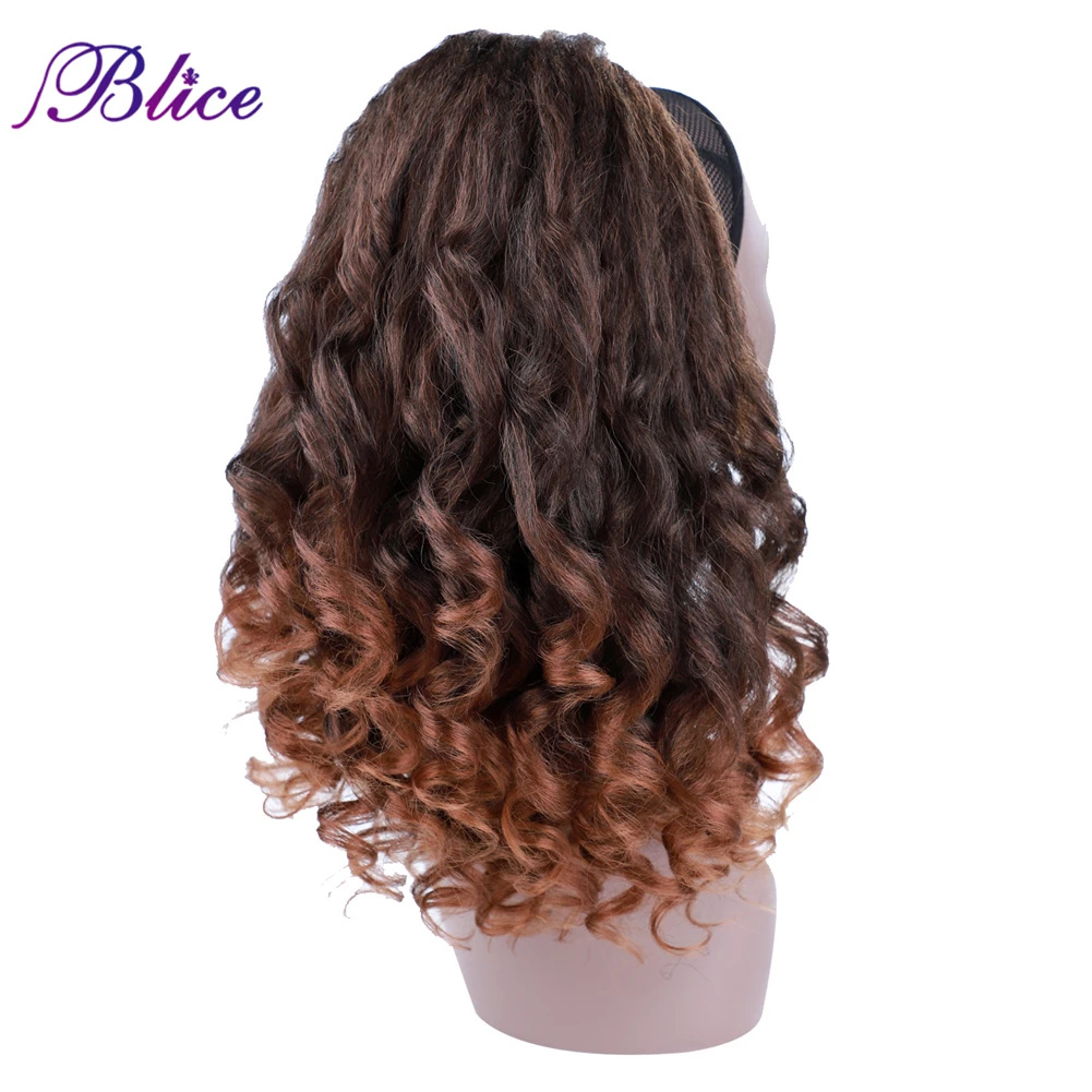 

Blice Synthetic Drawstring Wavy Ponytail Clip In Warp Ponytail Hair Extension With Two Combs Natural Fake Hairpieces for Women