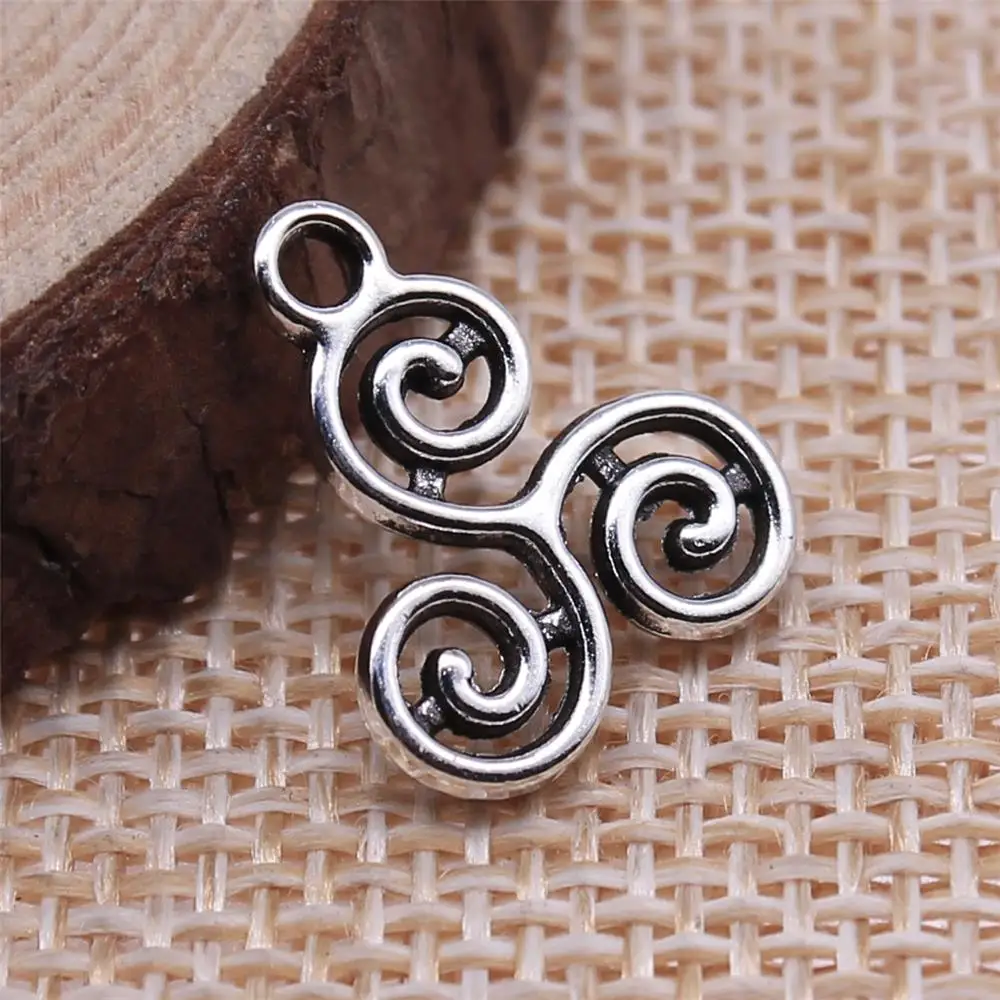 

300pcs 16x13mm Antique Silver Color Whirlpool Charms For Jewelry Making DIY Jewelry Findings